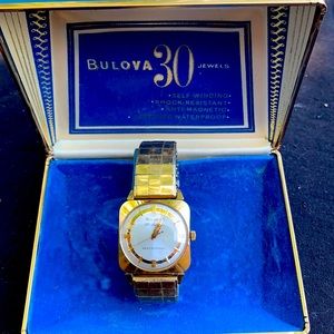 Vintage Bulova 30 jewels self winding 10k RG plate